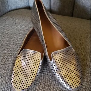 J Crew Silver Flats